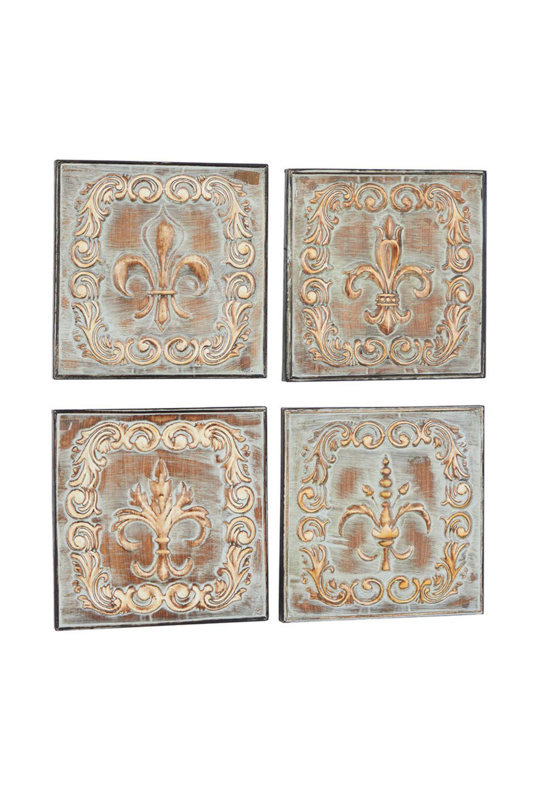 Set Wall Decor Paneles Brass -0