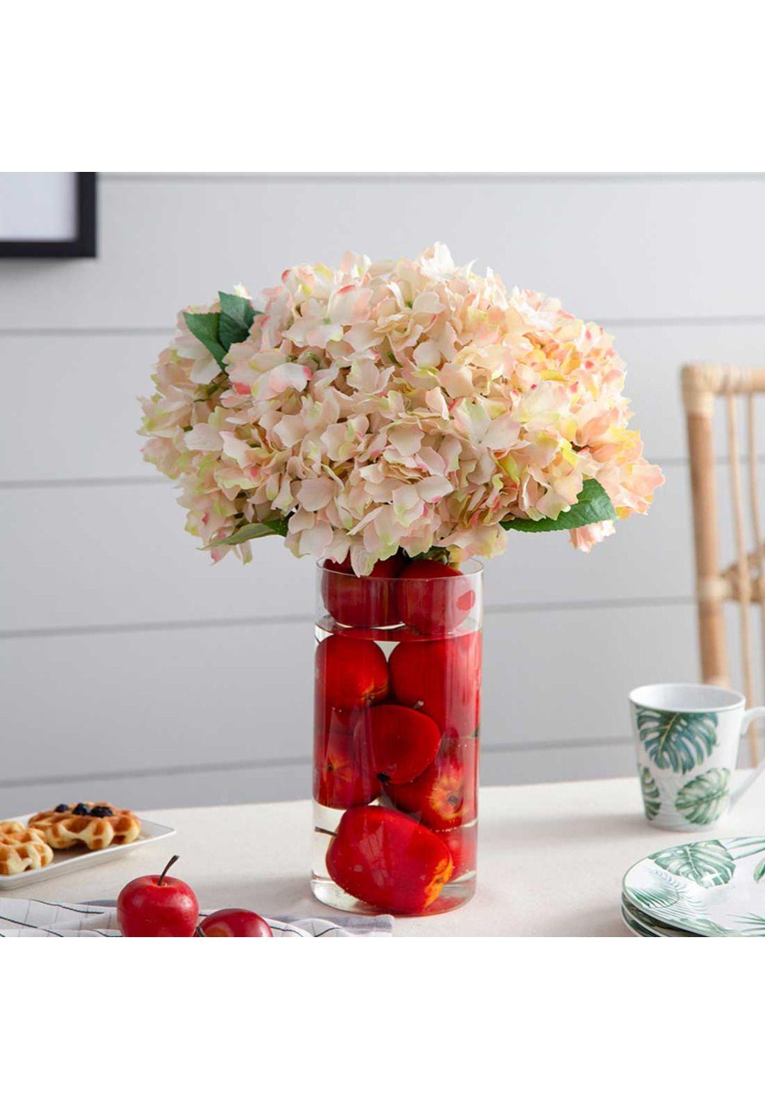 Hortensia flor artificial decorativa | Rosa pálido-6