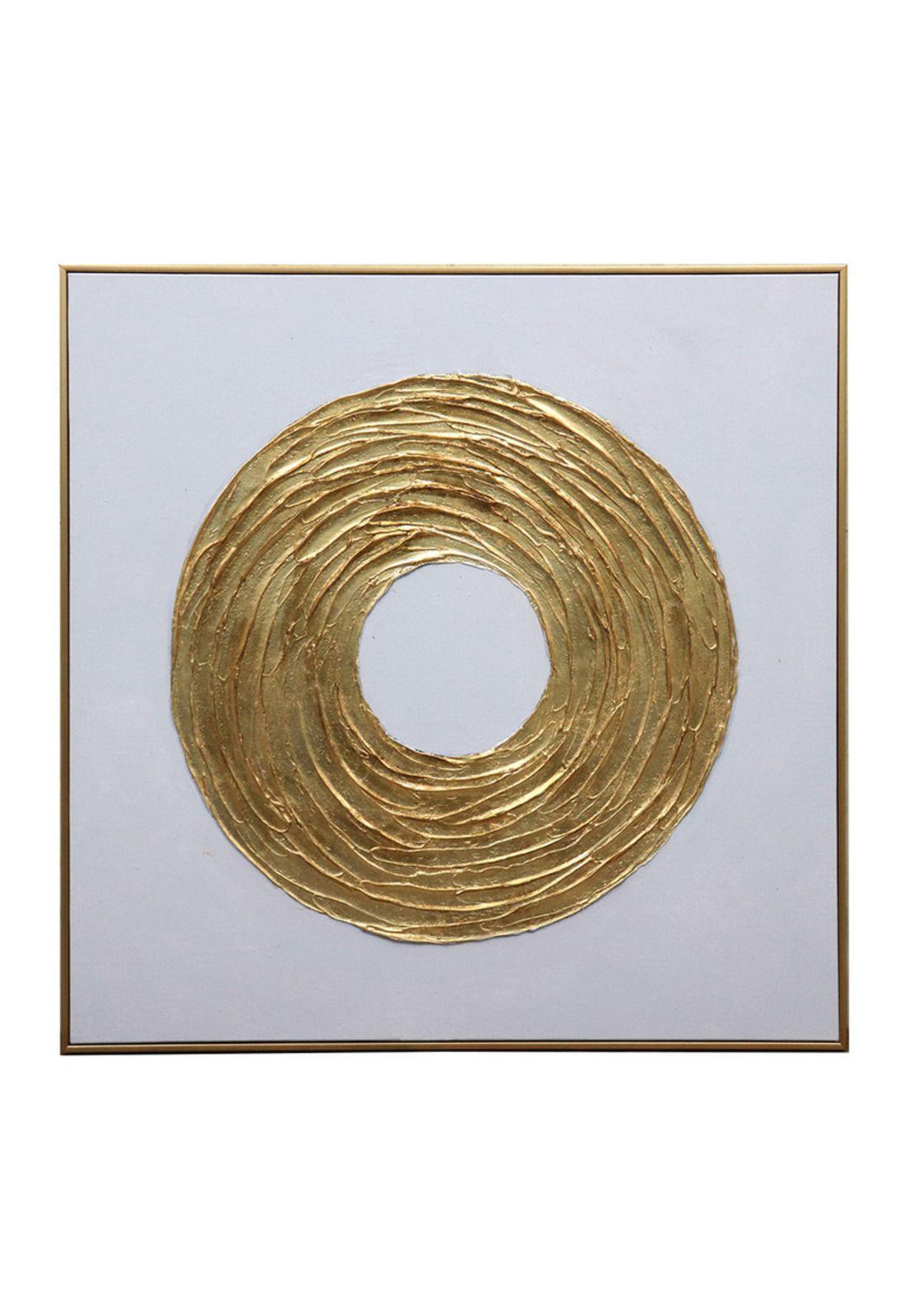 Cuadro Decorativo Anillo de Oro 80x80cm Óleo a mano -0