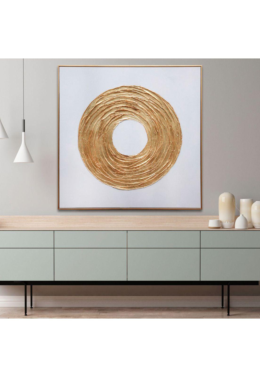 Cuadro Decorativo Anillo de Oro 80x80cm Óleo a mano -1