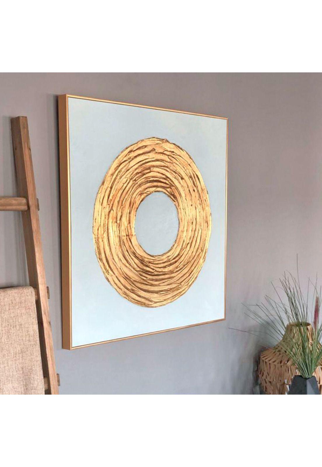 Cuadro Decorativo Anillo de Oro 80x80cm Óleo a mano -2