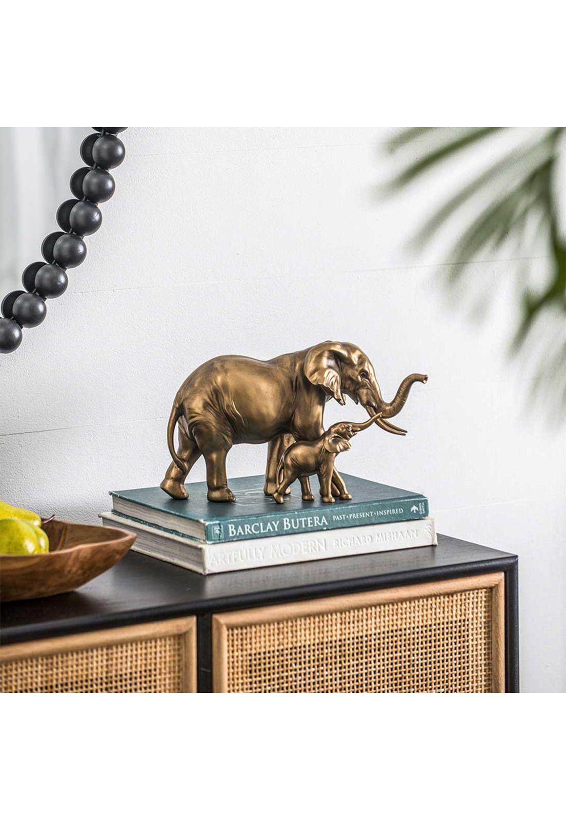 Escultura decorativa elefante mamá y bebé -1