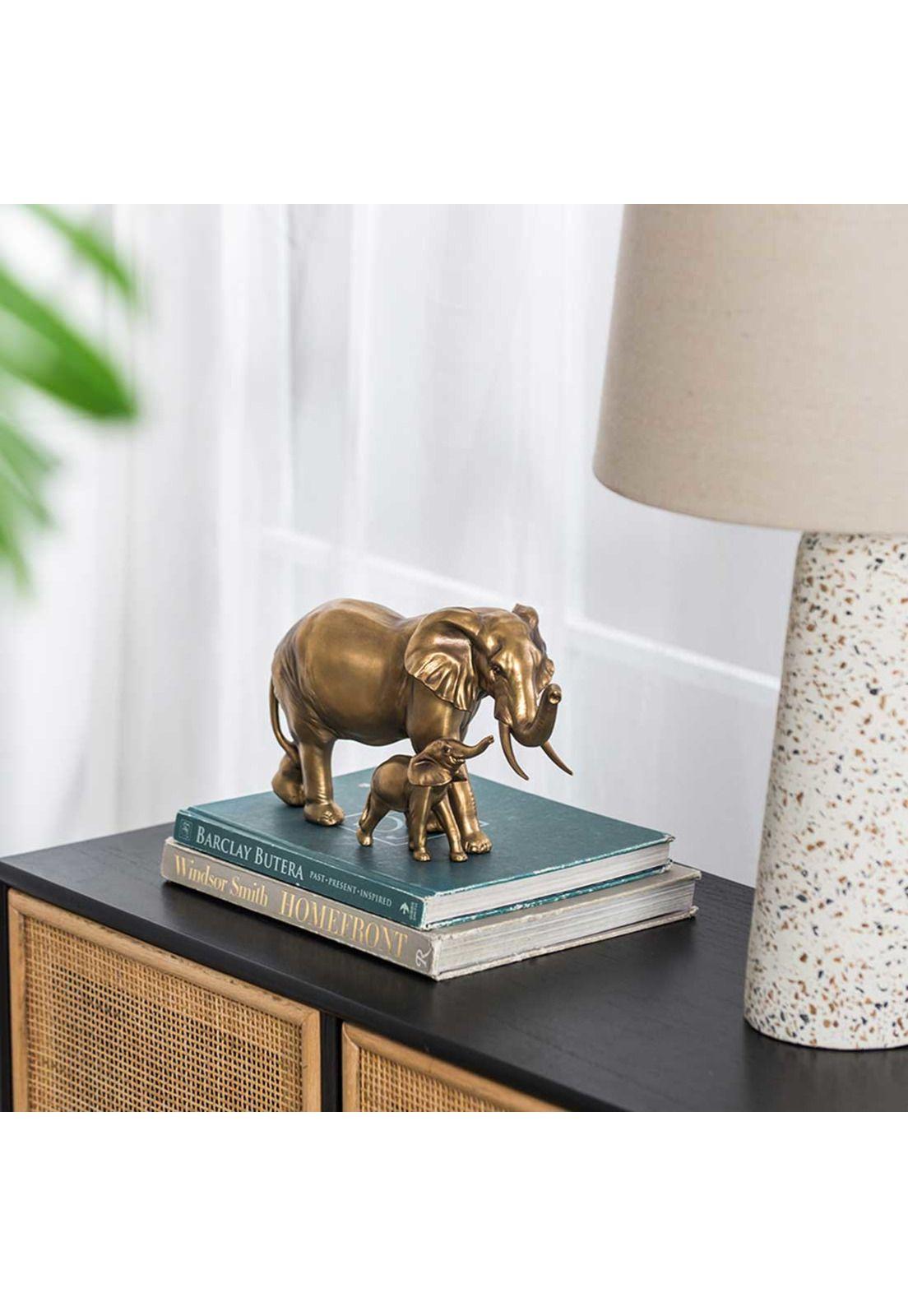 Escultura decorativa elefante mamá y bebé -5