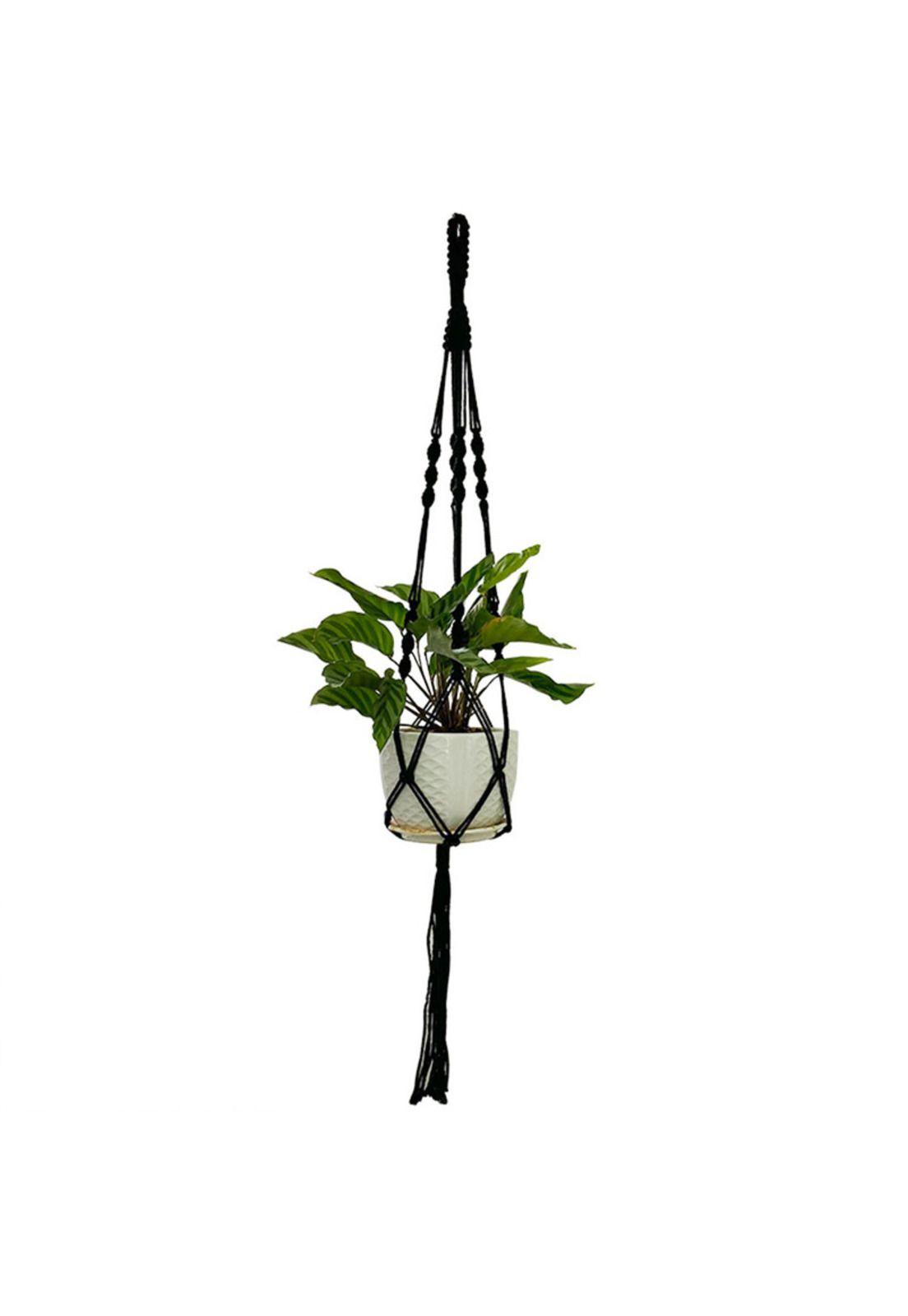 Colgador de Plantas Macramé Simple Negro (B)-0