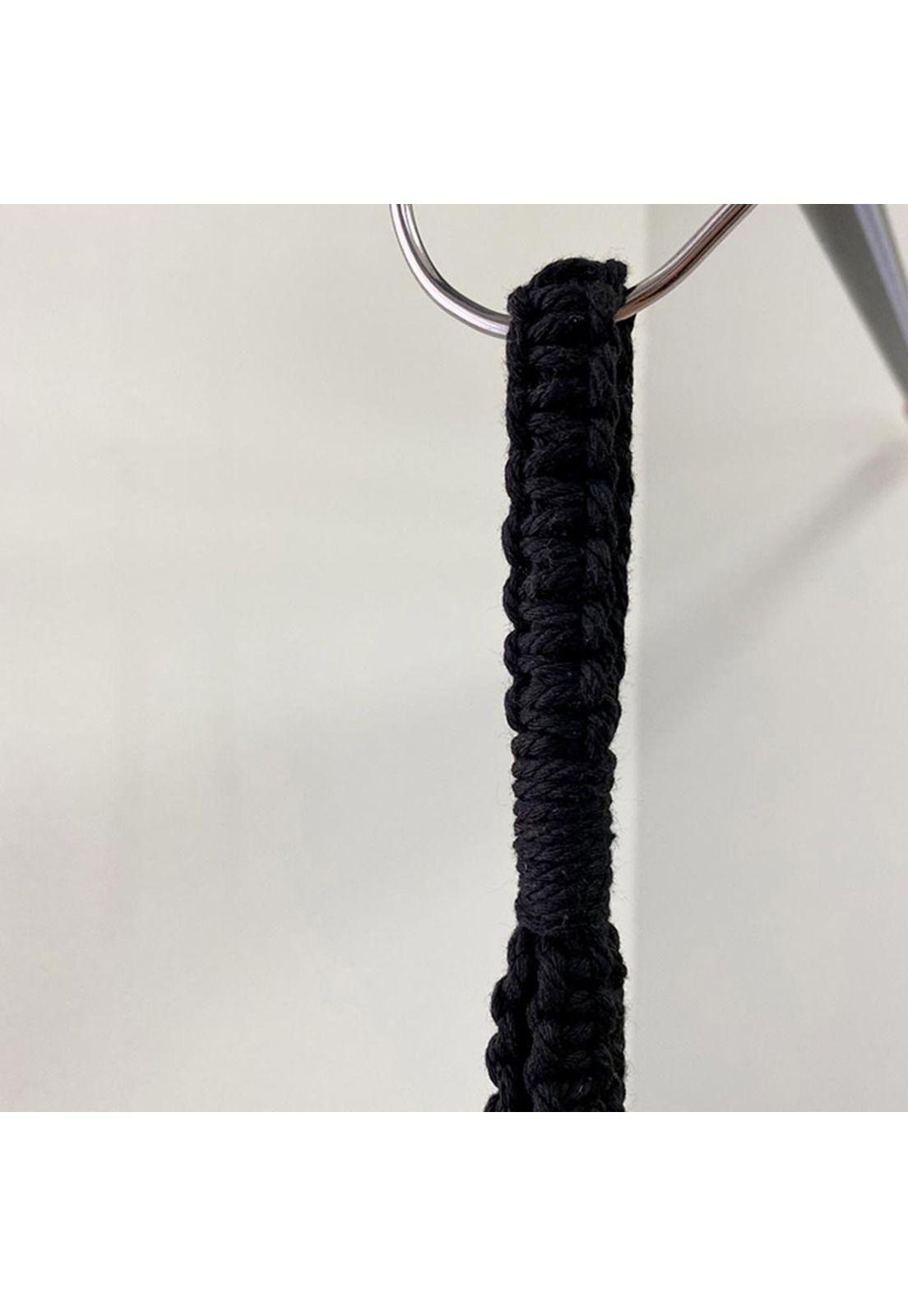 Colgador de Plantas Macramé Simple Negro (B)-2