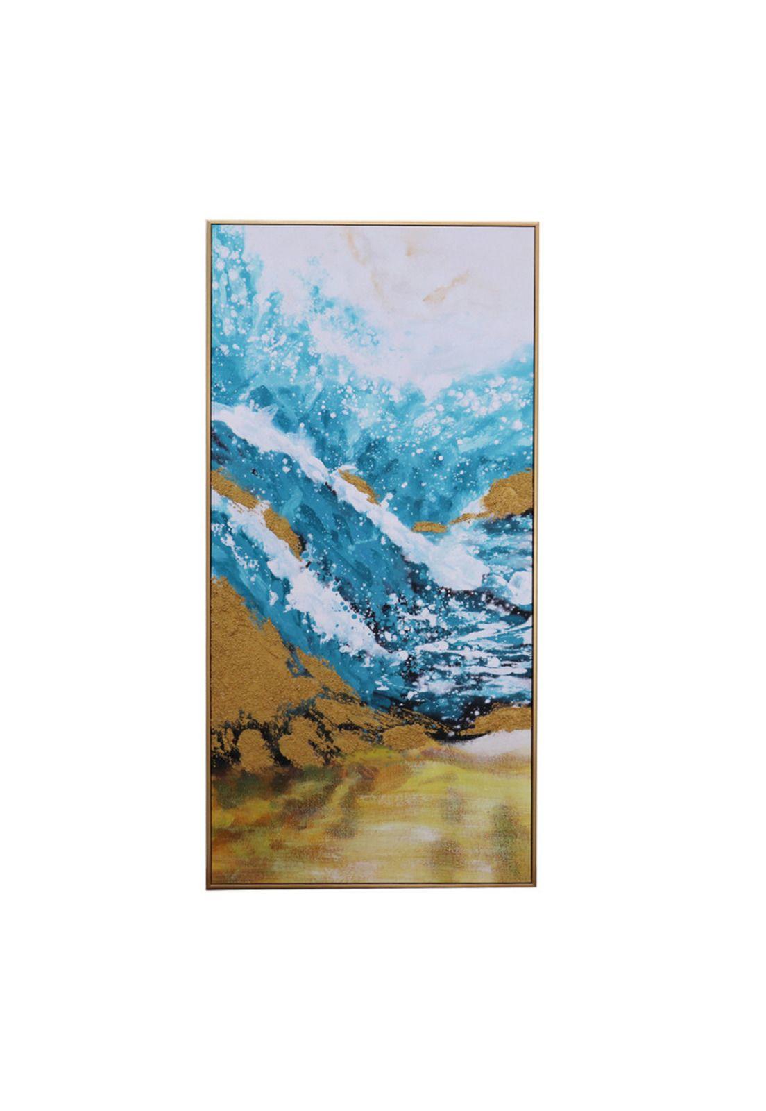 Cuadro Decorativo El Maremoto 60x120cm Óleo a mano -0