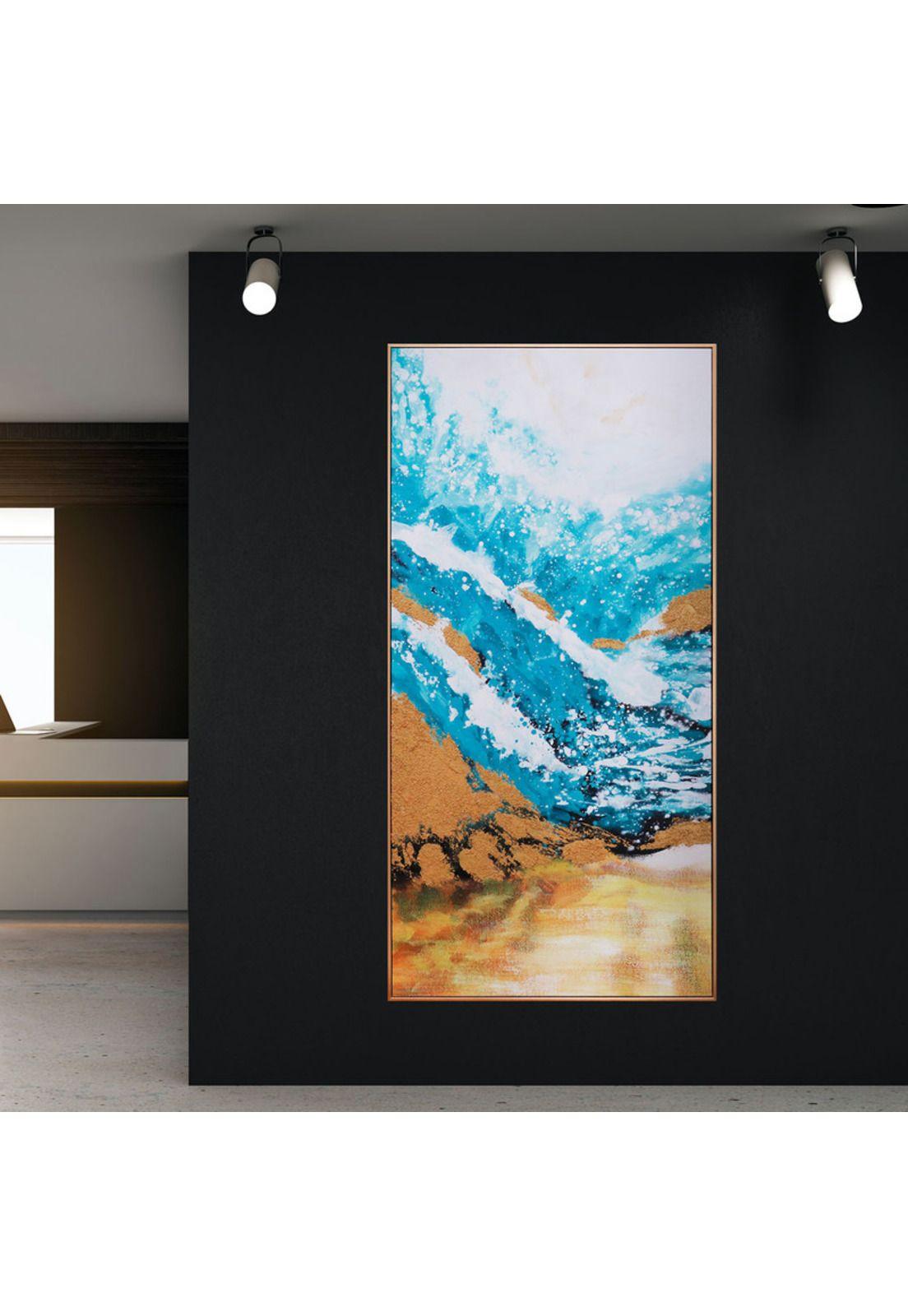 Cuadro Decorativo El Maremoto 60x120cm Óleo a mano -1