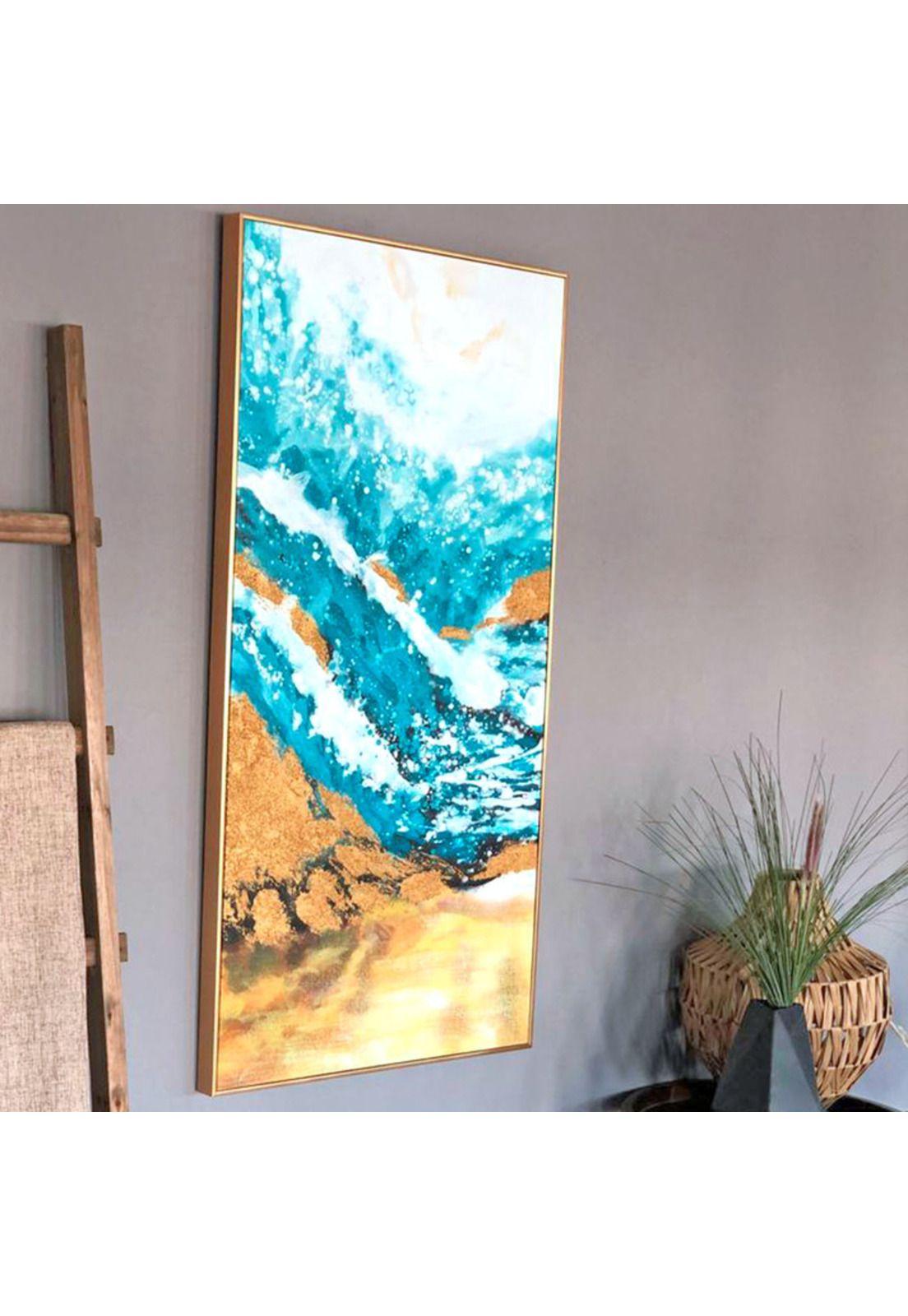 Cuadro Decorativo El Maremoto 60x120cm Óleo a mano -4