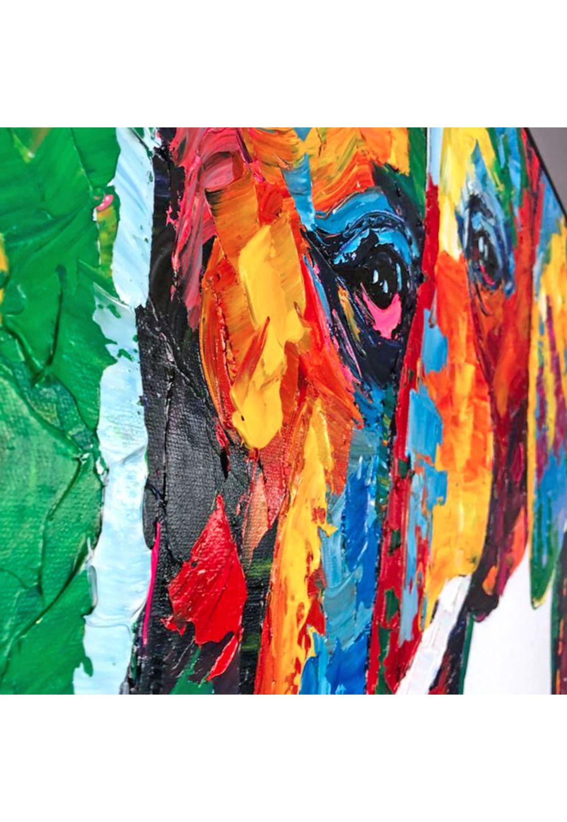 Cuadro Decorativo Elefantes Pop 120x60cm Óleo a mano-2