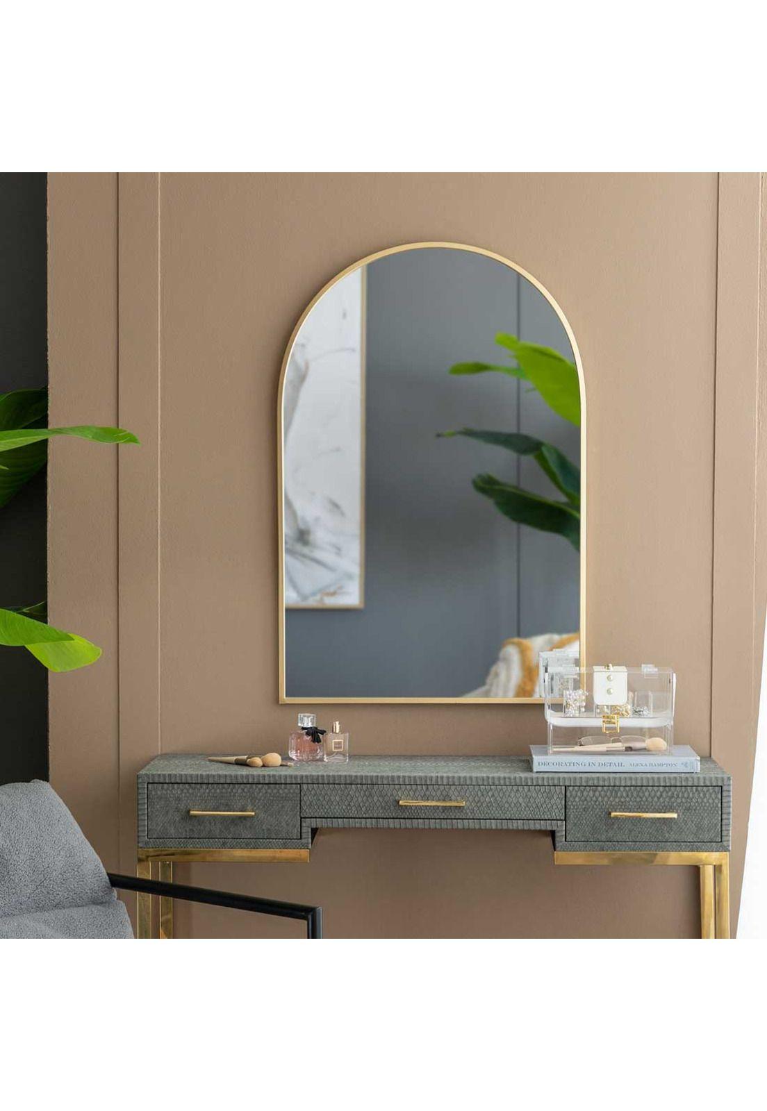 Espejo decorativo de pared arco dorado-2