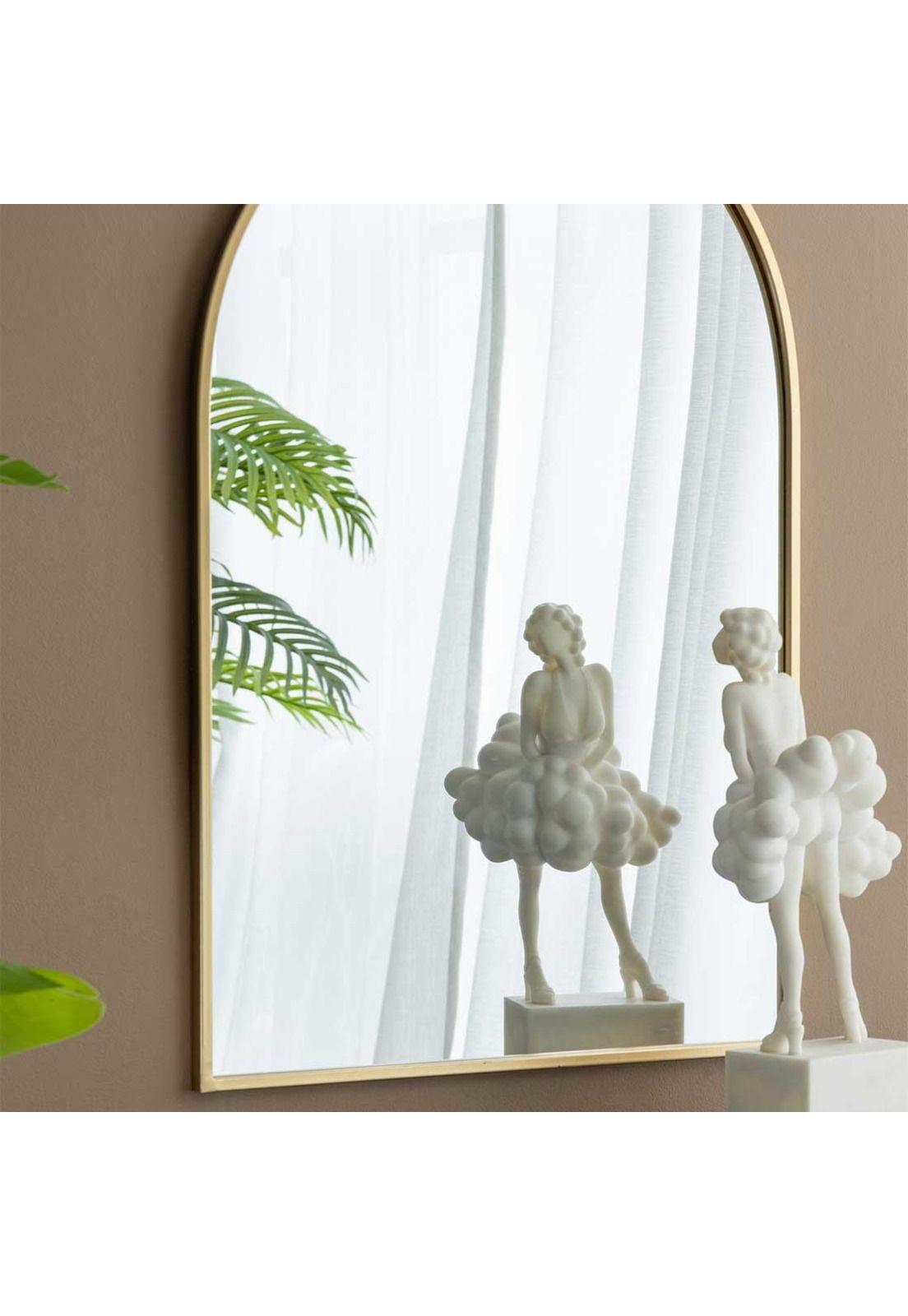 Espejo decorativo de pared arco dorado-4