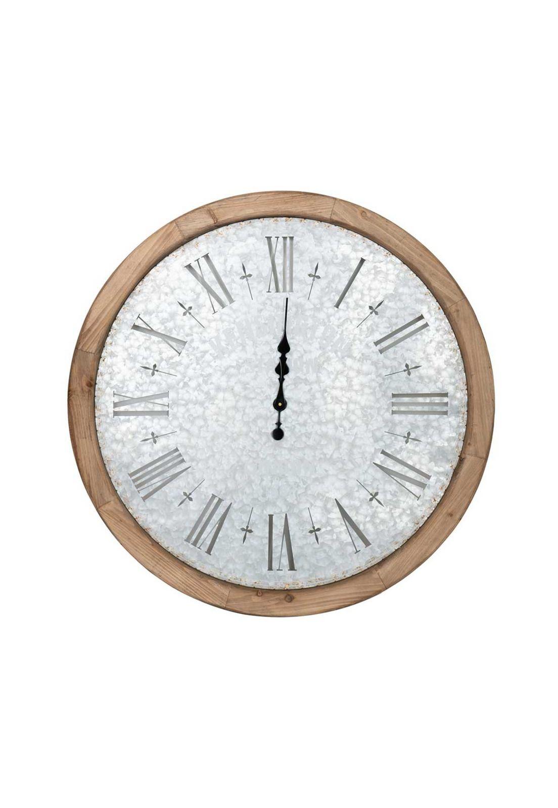 Reloj de pared decorativo de madera y metal rústico-0