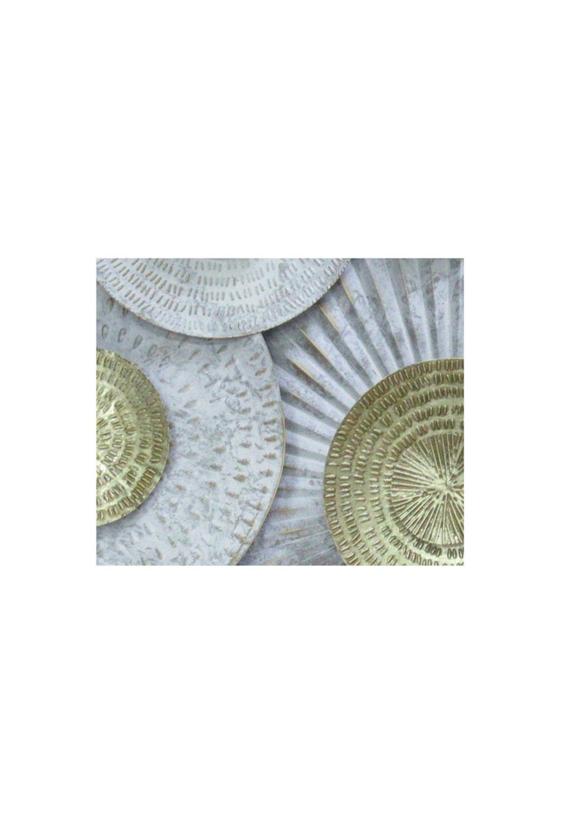 Cuadro Metálico Círculos Blanco 134x68 cms-1