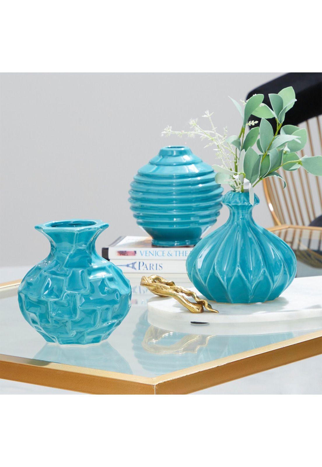 Set Vasijas Stone Blue-1