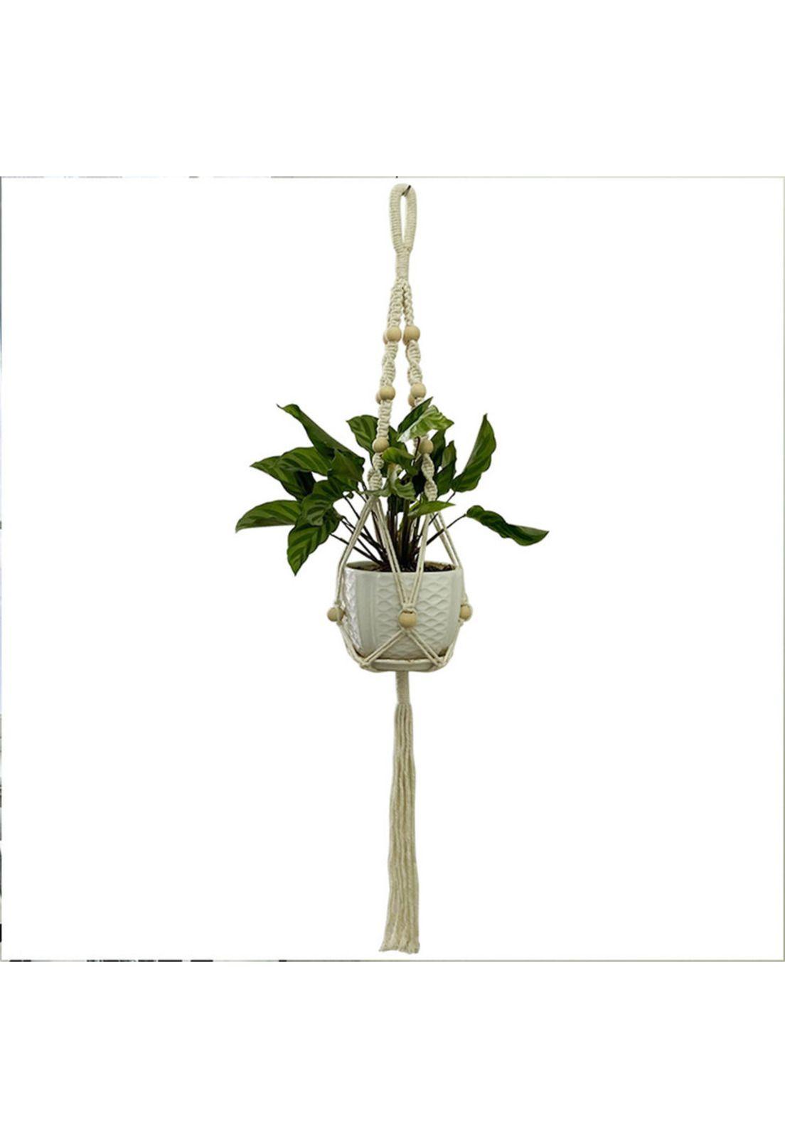 Colgador de Plantas Macramé Simple Blanco (C)-0