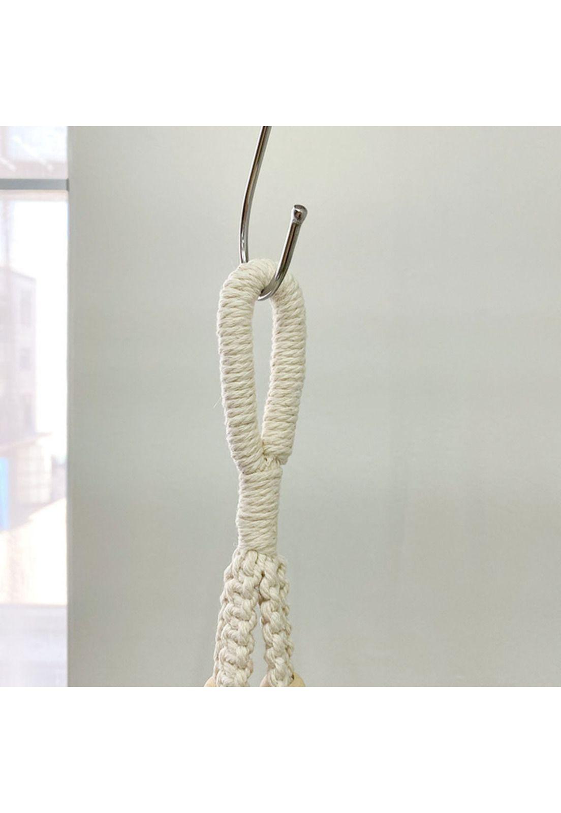 Colgador de Plantas Macramé Simple Blanco (C)-2