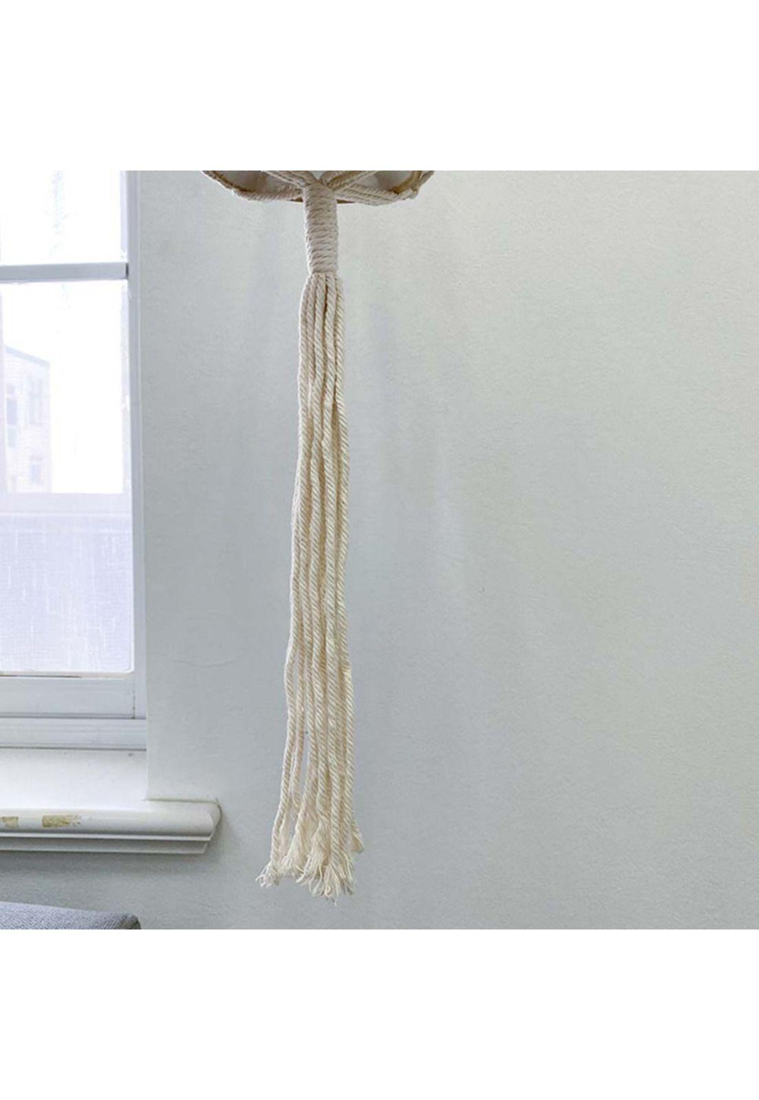 Colgador de Plantas Macramé Simple Blanco (C)-5