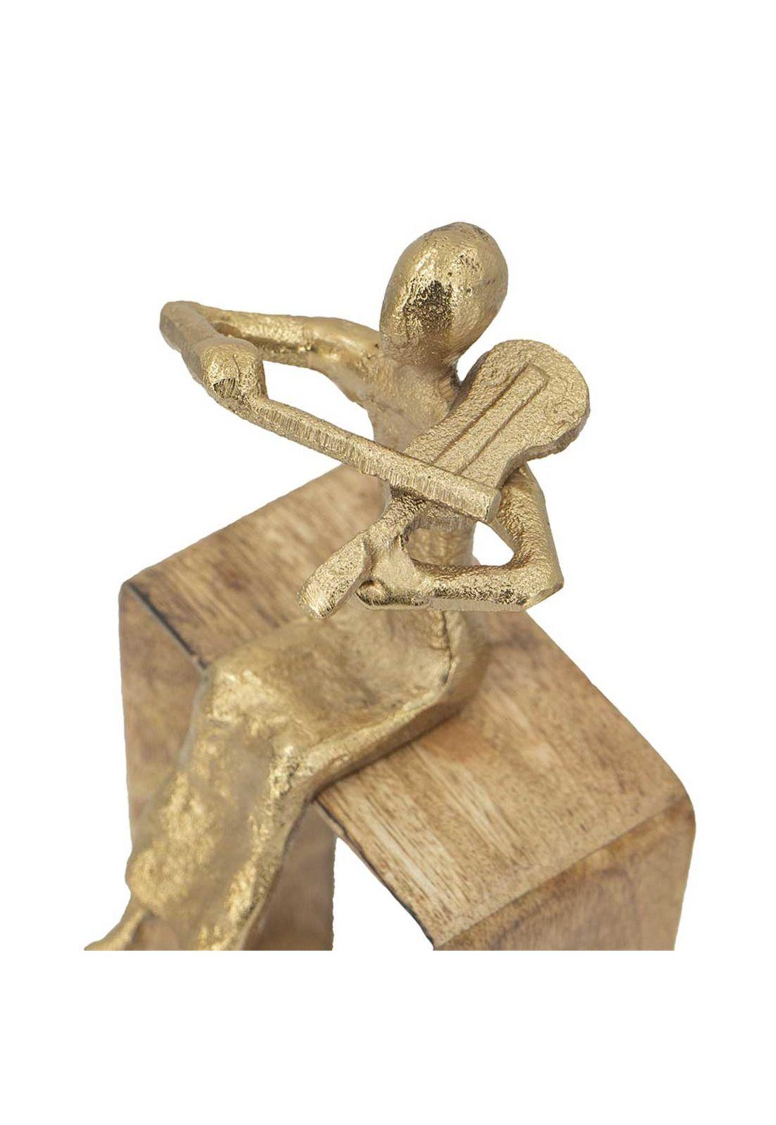 Escultura decorativa Violinista dorado-5