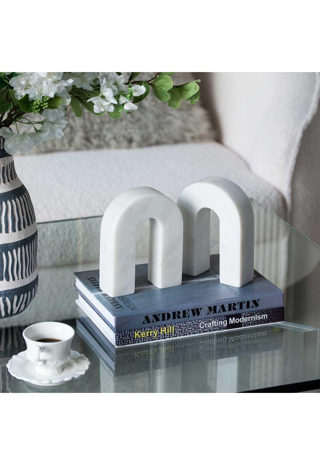 Figura decorativa arco de mármol 2 piezas-4