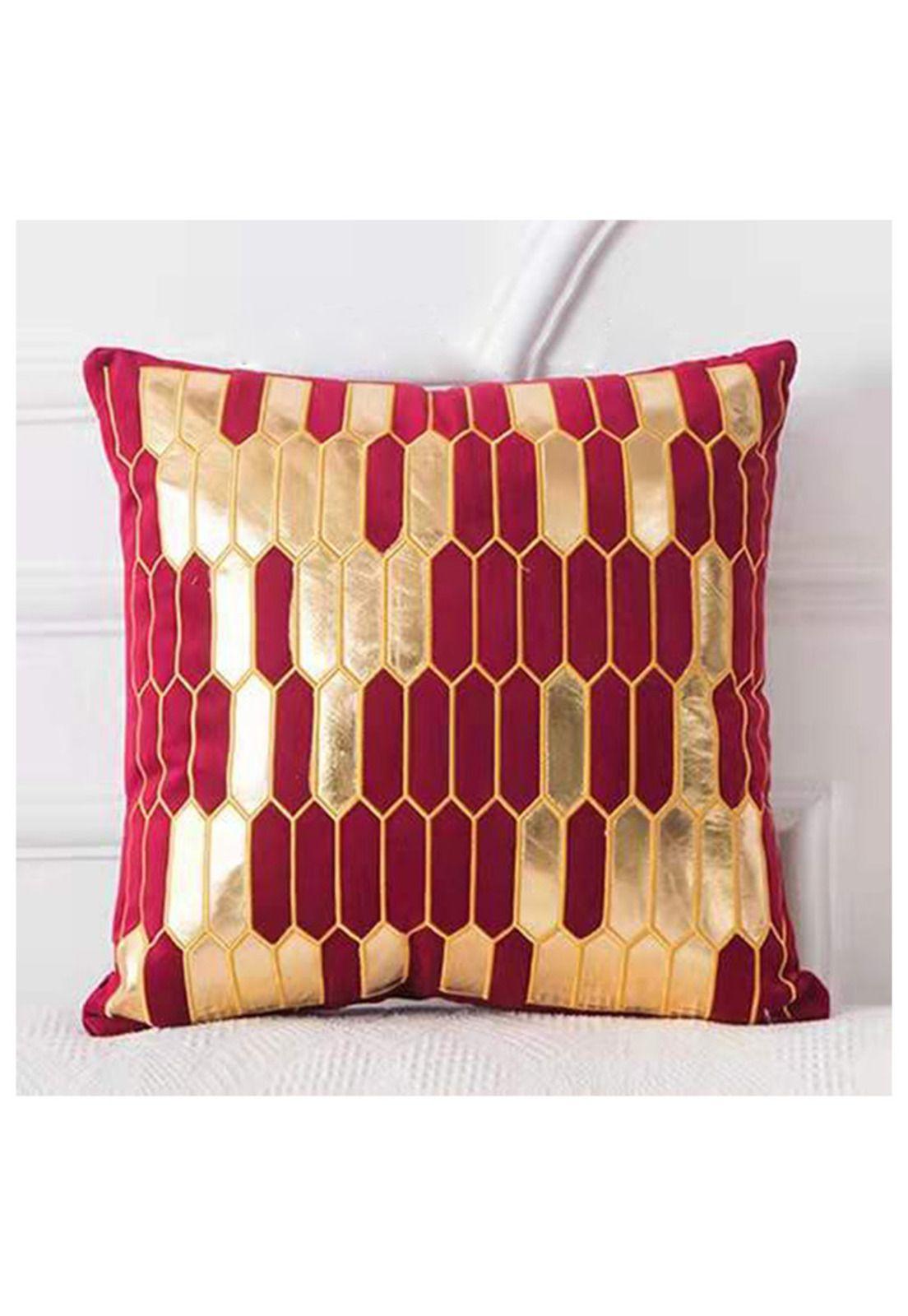 Cojín Dorado Rojo 45x45 -1