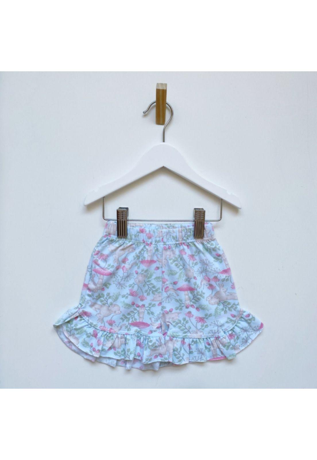 Pijama Eyy Conejo Celeste 2 piezas remera y short de niña -1