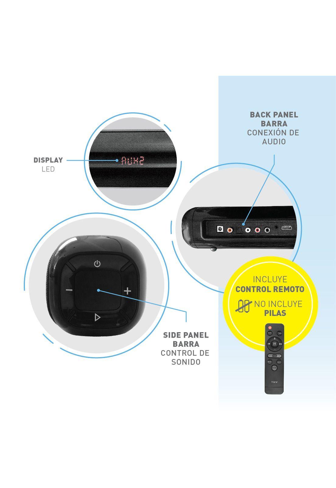 Barra De Sonido Kino Hdmi Bluetooth Optical Control Remoto Tv-2