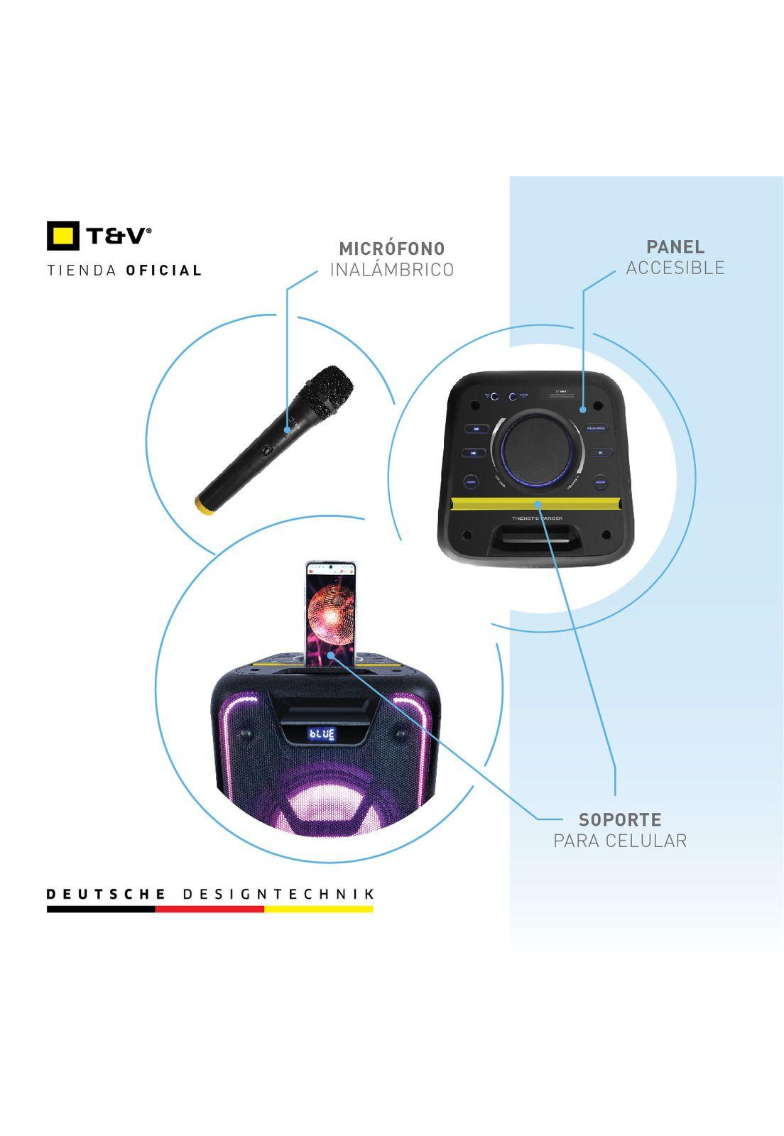 Parlante Stark Party Speaker Fiesta Luces Microfono Inalambrico-2