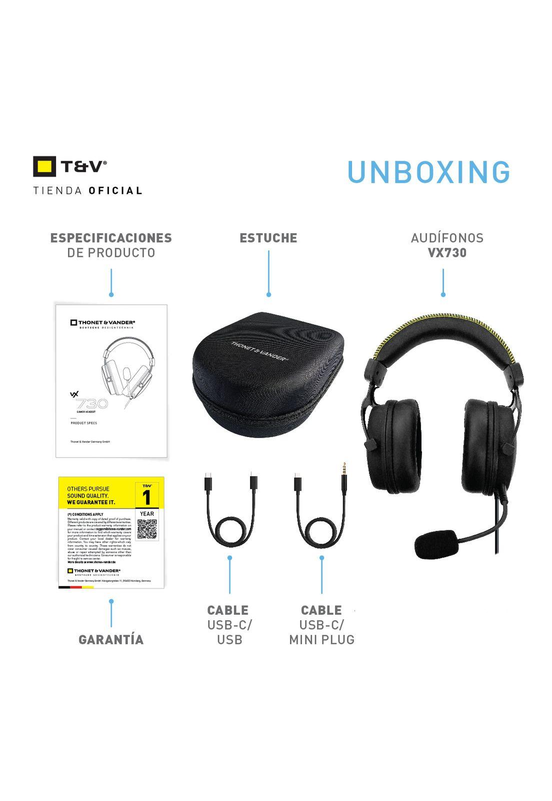 Audifonos VX730 Gamer Ergonomico Cuero Vegano Control Vol Ps4 Led-5
