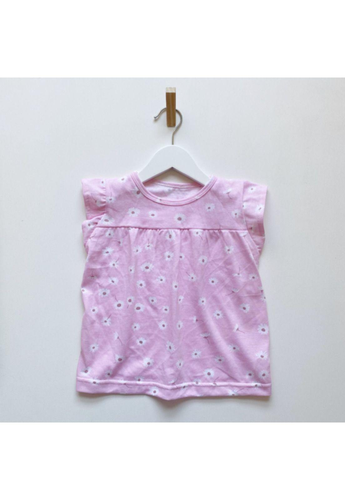 Pijama Eyy de niña 2 piezas remera y short modelo margaritas-2