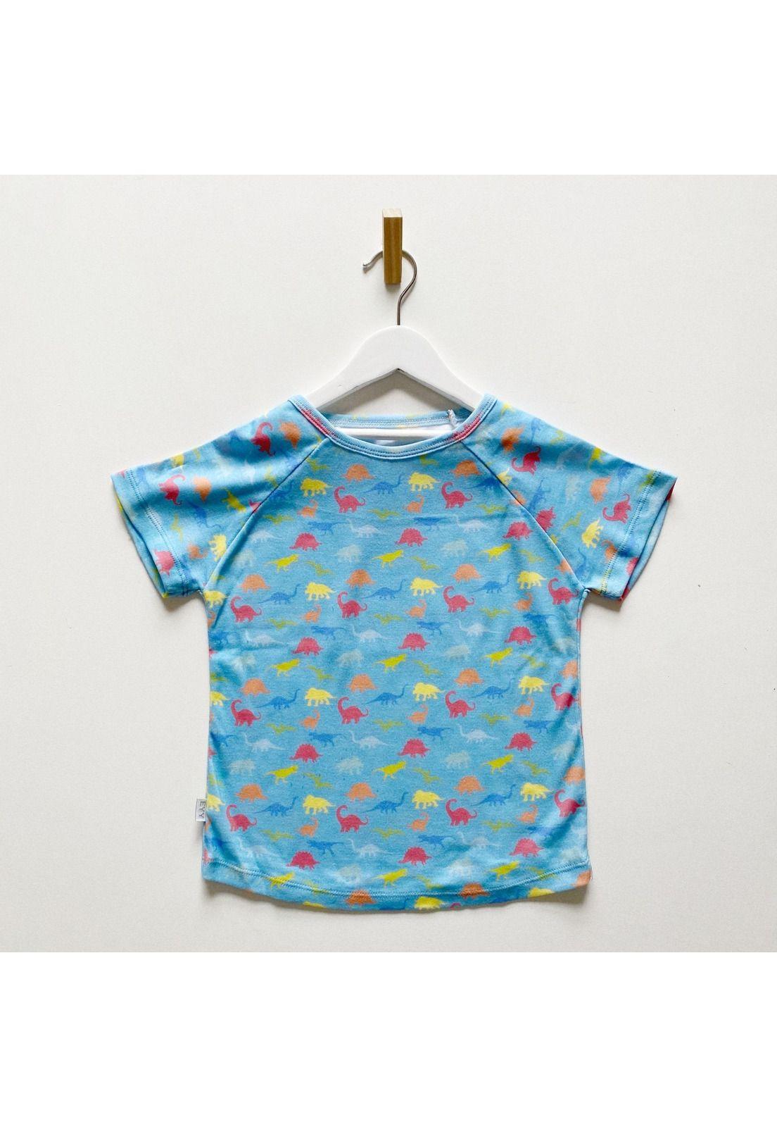 Pijama Eyy niño 2 piezas remera y short modelo dino celeste-1