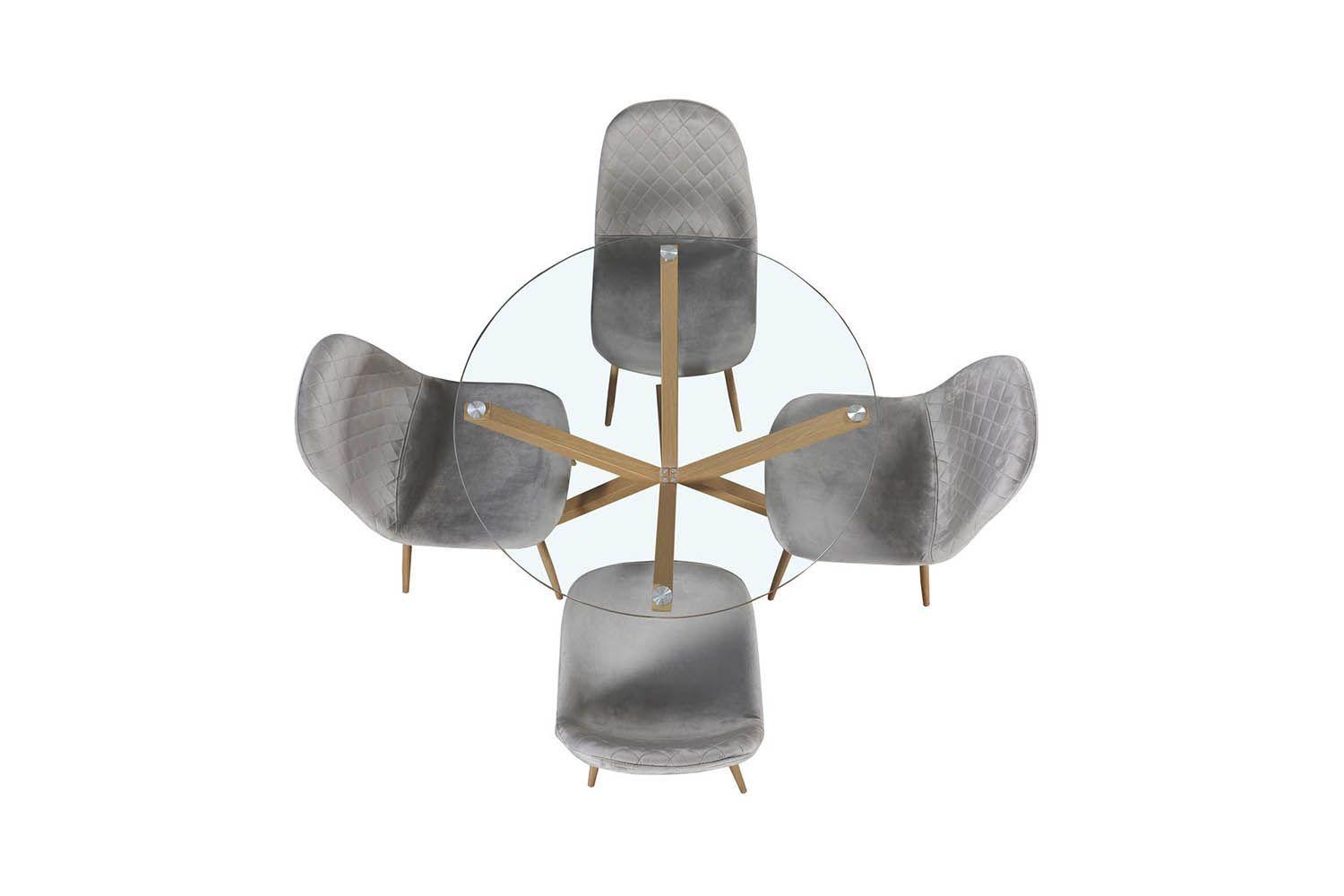 Juego de comedor 4 sillas Tourny Gris-0