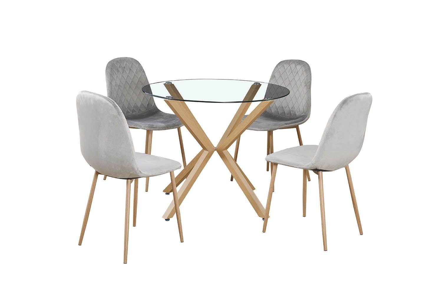 Juego de comedor 4 sillas Tourny Gris-1