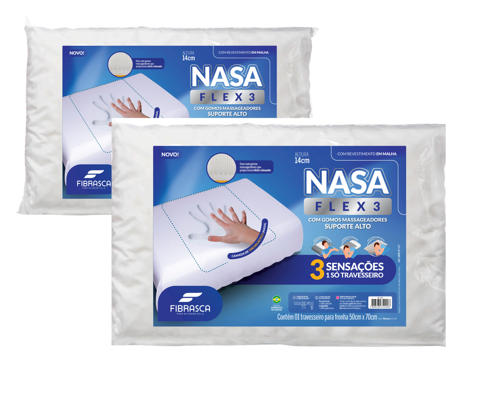 Almohada Visco Nasa Flex 3 Soporte Alto Pack 2-0