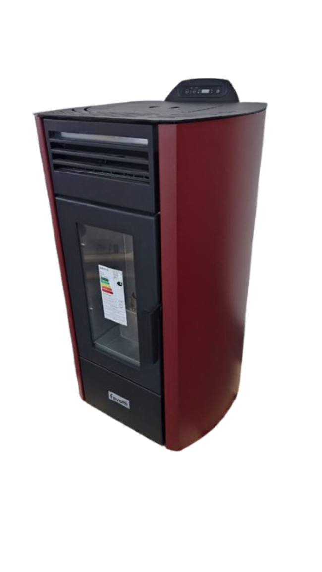 Estufa a Pellet Favotti 7 5kw Italiana 120m2 color Burdeo-3