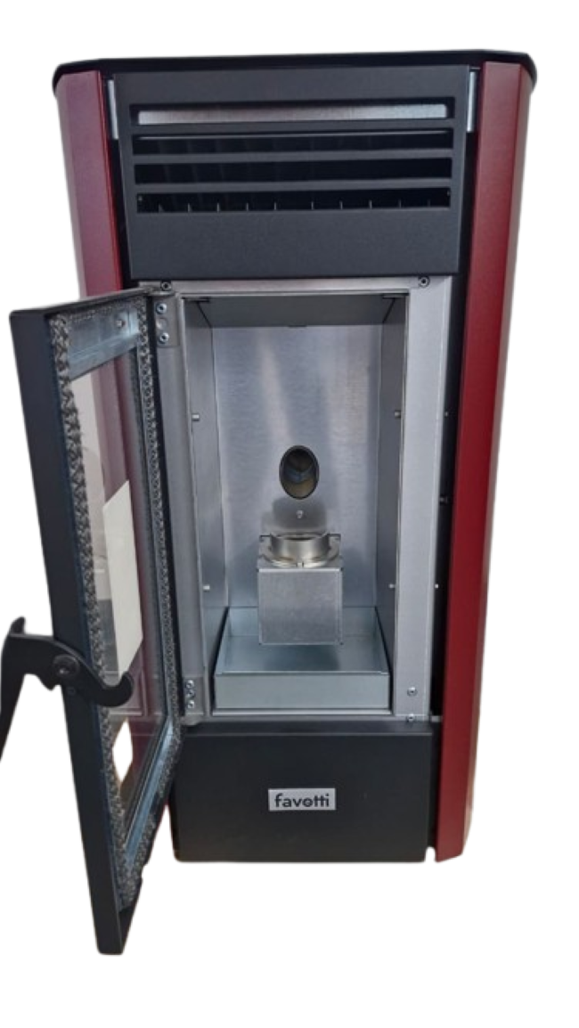 Estufa a Pellet Favotti 7 5kw Italiana 120m2 color Burdeo-7