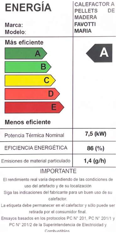 Estufa a Pellet Favotti 7 5kw Italiana 120m2 color Burdeo-8