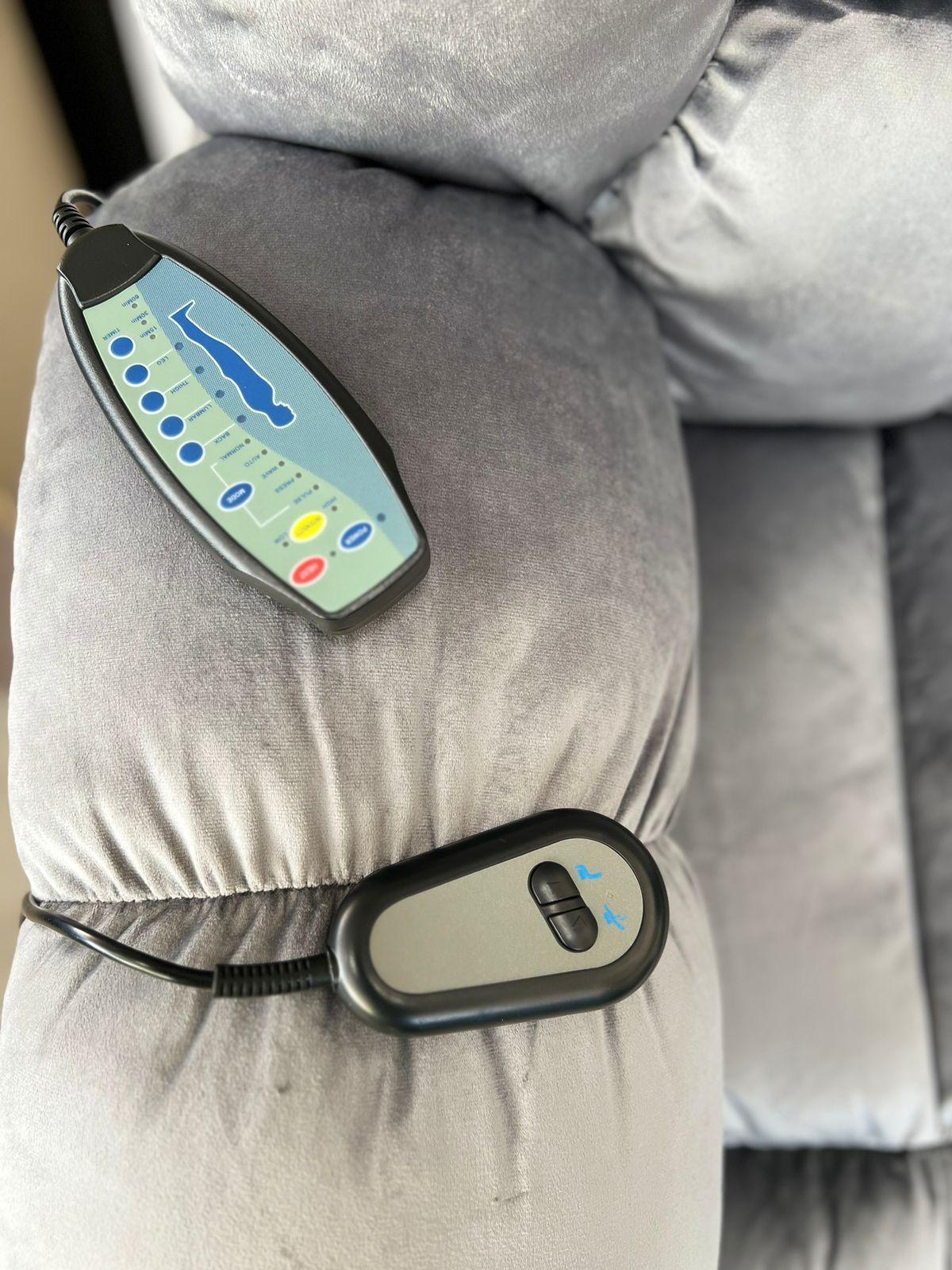 Berger Reclinable Eléctrico Lift + Masaje All Body Gris Paradise 8413LH-4