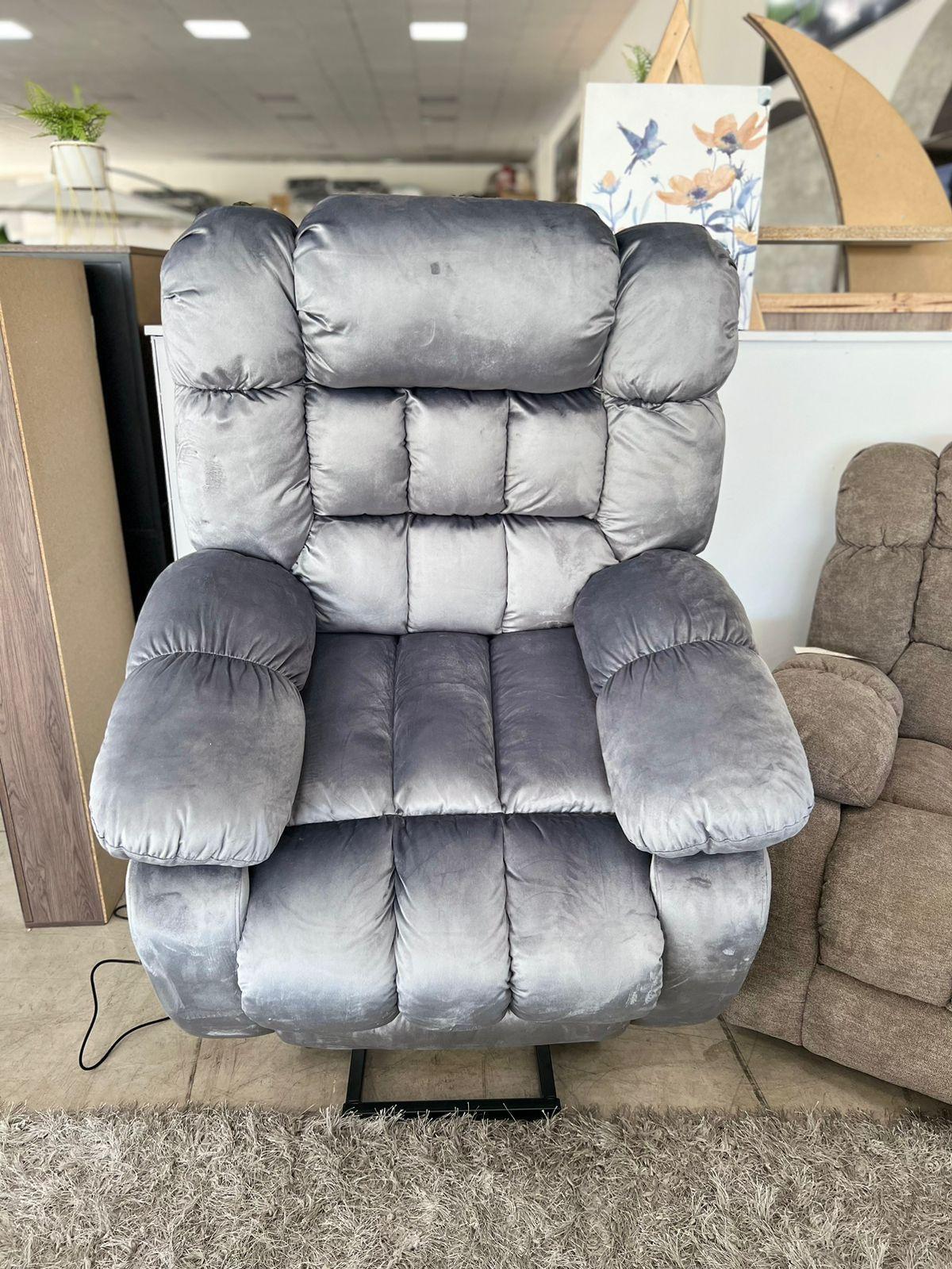 Berger Reclinable Eléctrico Lift + Masaje All Body Gris Paradise 8413LH-2