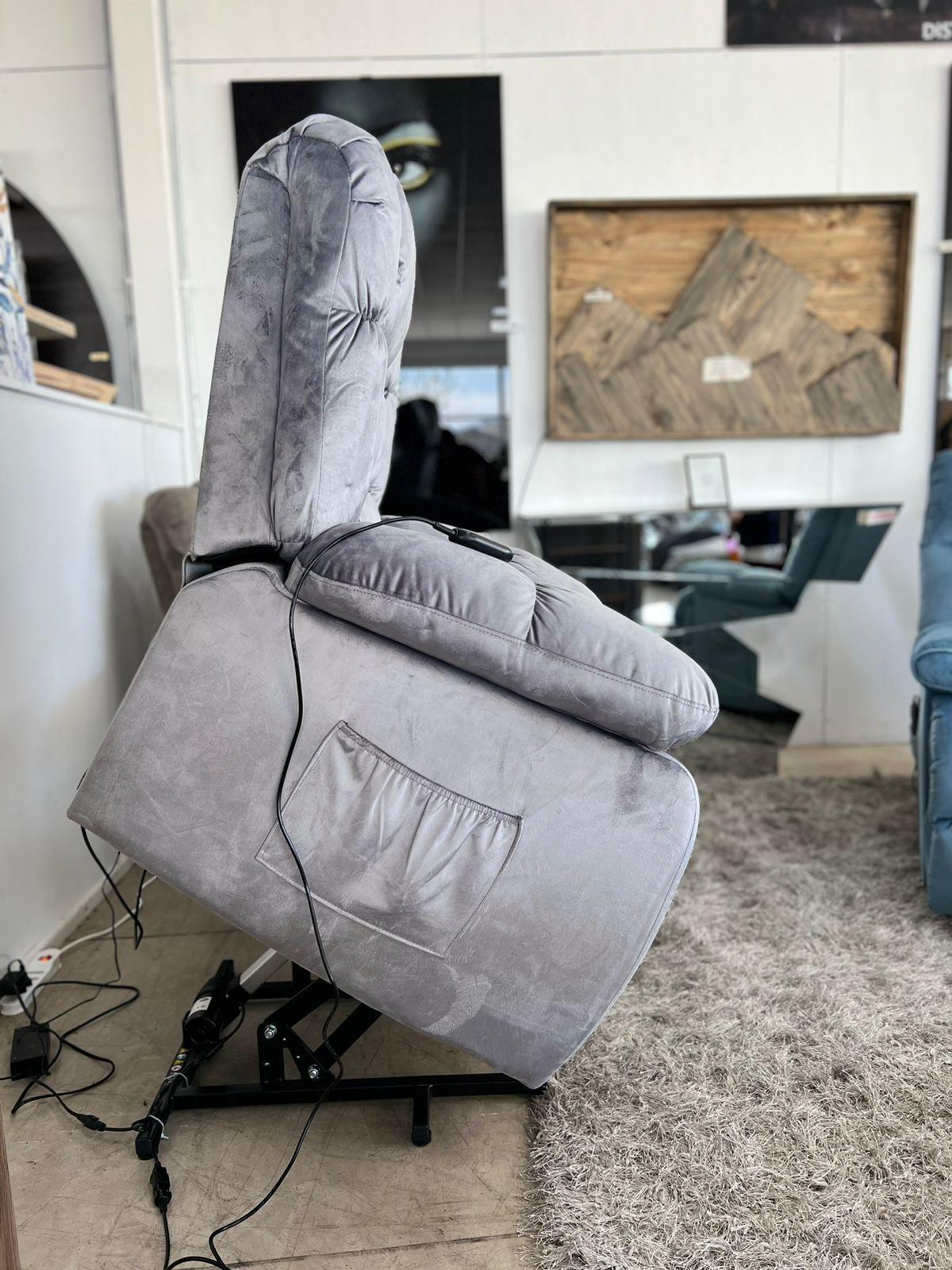 Berger Reclinable Eléctrico Lift + Masaje All Body Gris Paradise 8413LH-3