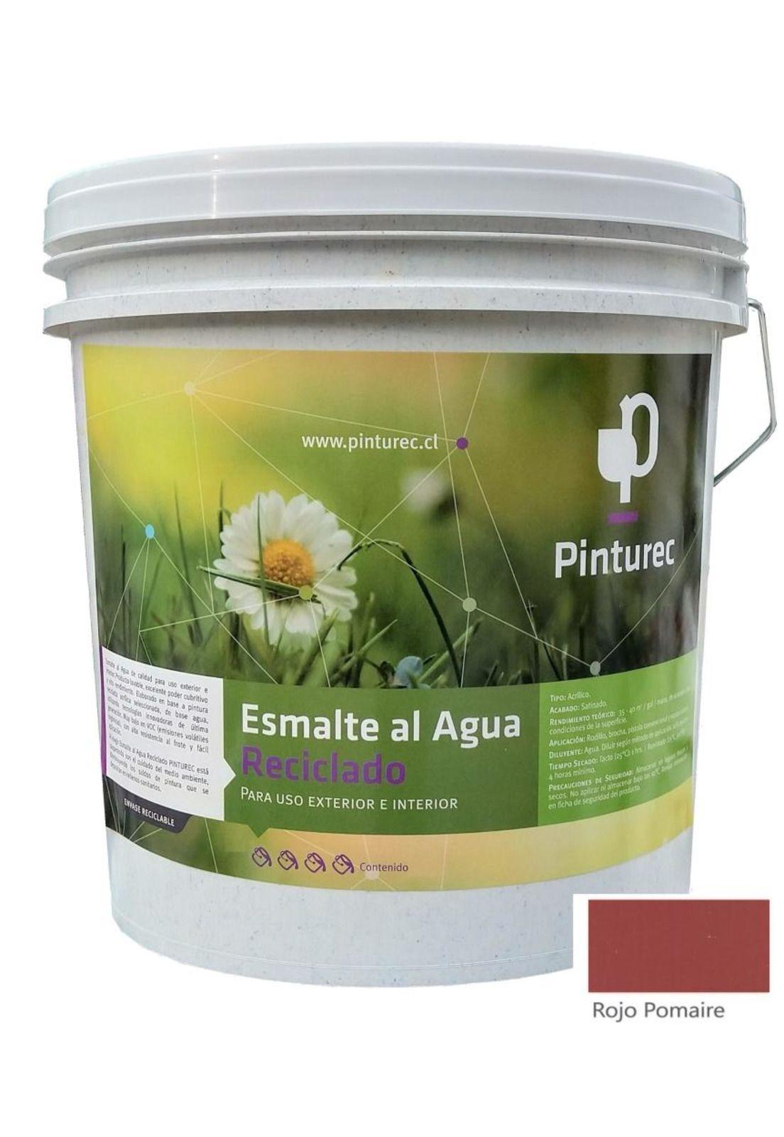 ESMALTE AL AGUA RECICLADO PINTUREC SATINADO ROJO POMAIRE 4G-0