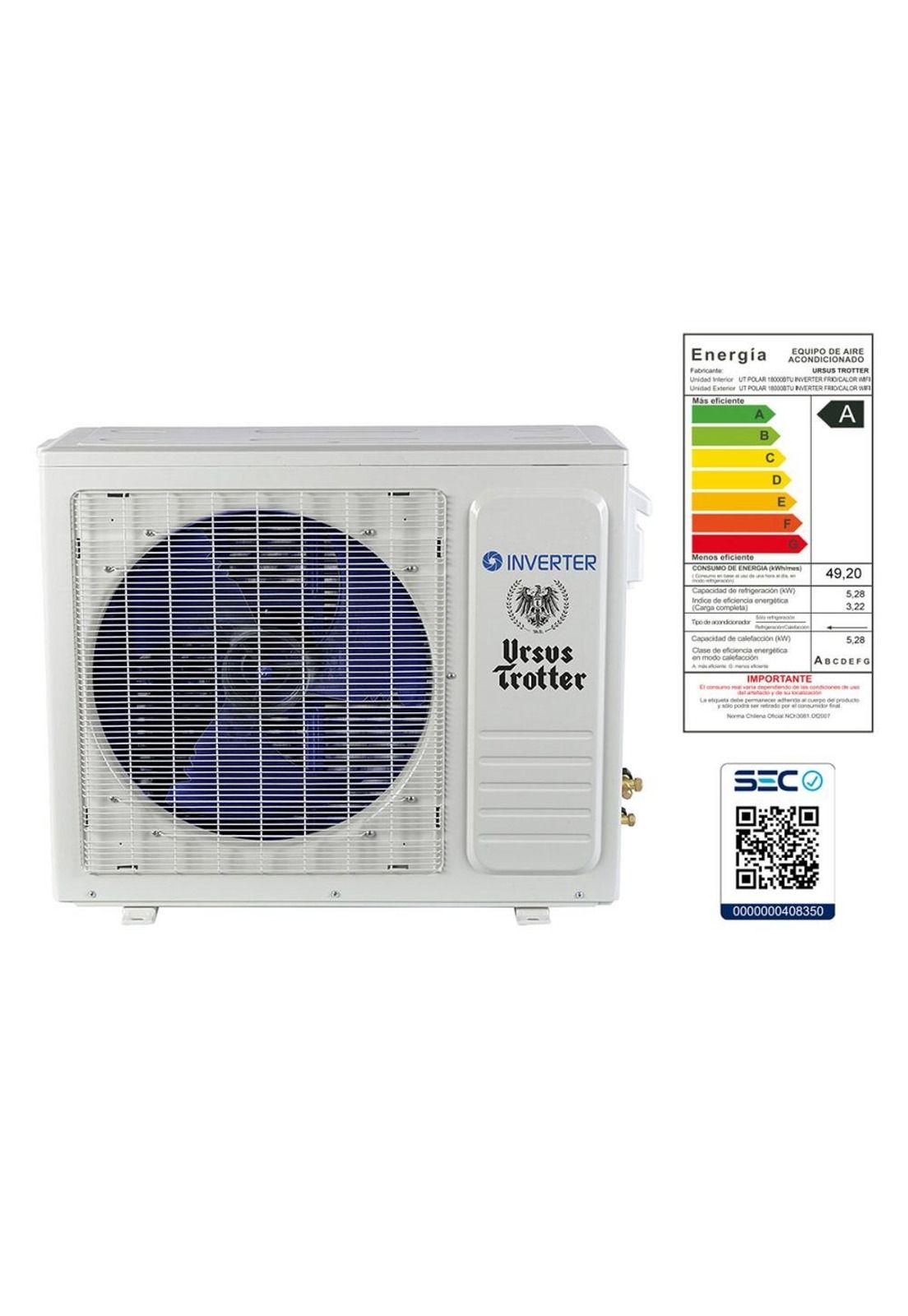 AIRE ACONDICIONADO SPLIT UT POLAR 18000BTU INV F/C WIFI - URSUS TROTTER-2