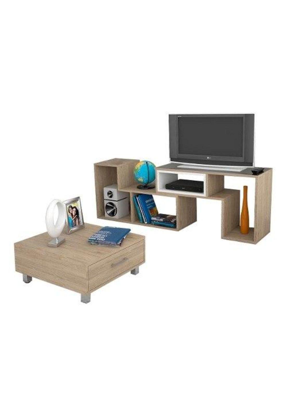 Set Rack Extensible Beijing + Mesa Centro Beijing C1-BEI/W Tuhome-0