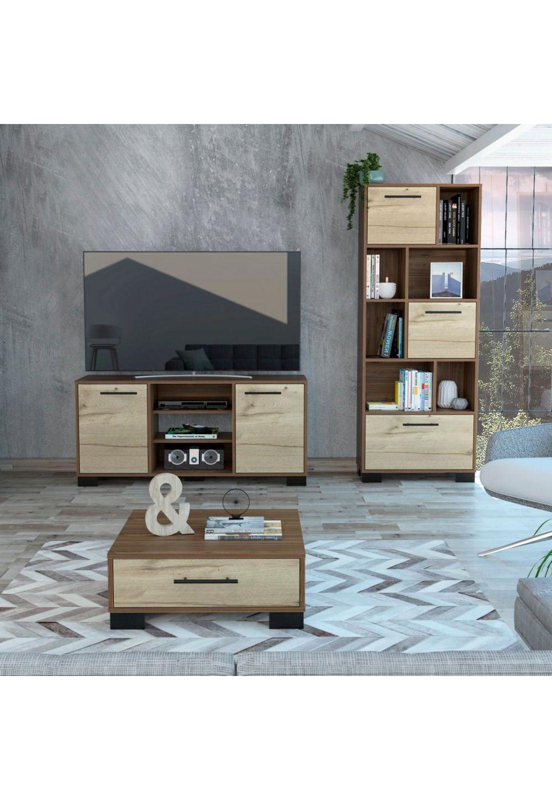 RACK TV50 + BIBLIOTECA + MESA CENTRO MARSELLA -  GALES / DUNA-1