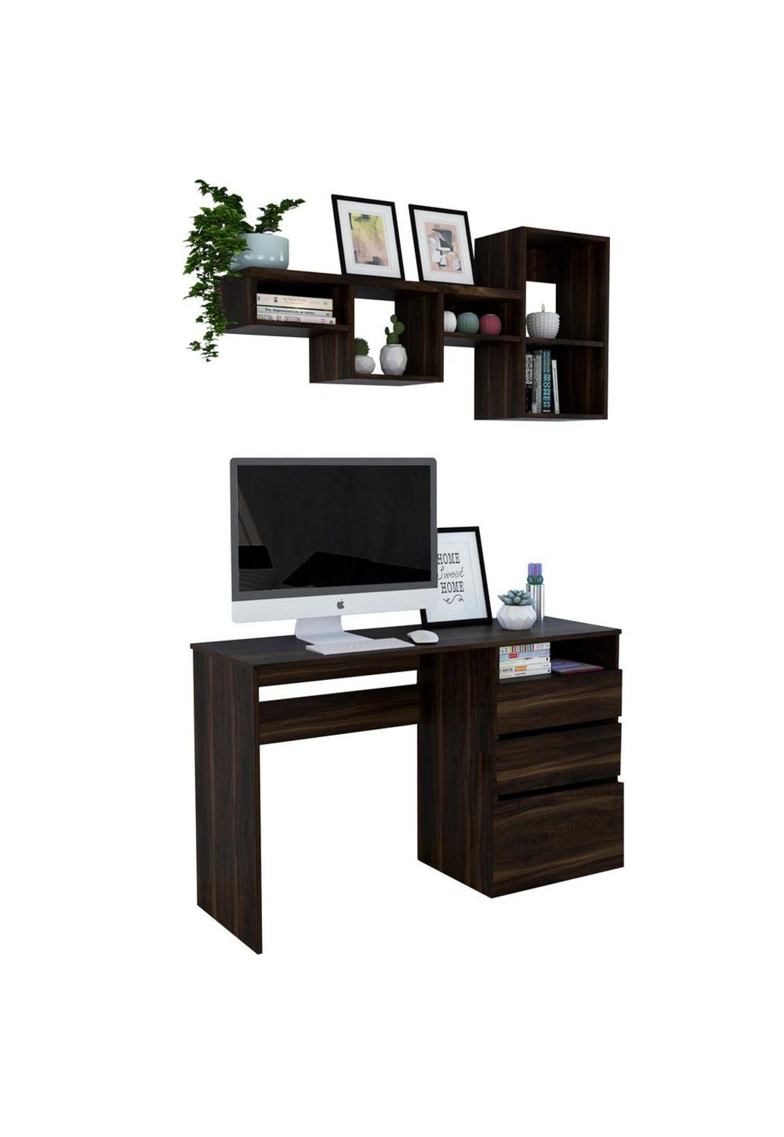 COMBO OFFICE 28 ESCRITORIO + REPISA - HABANO-1