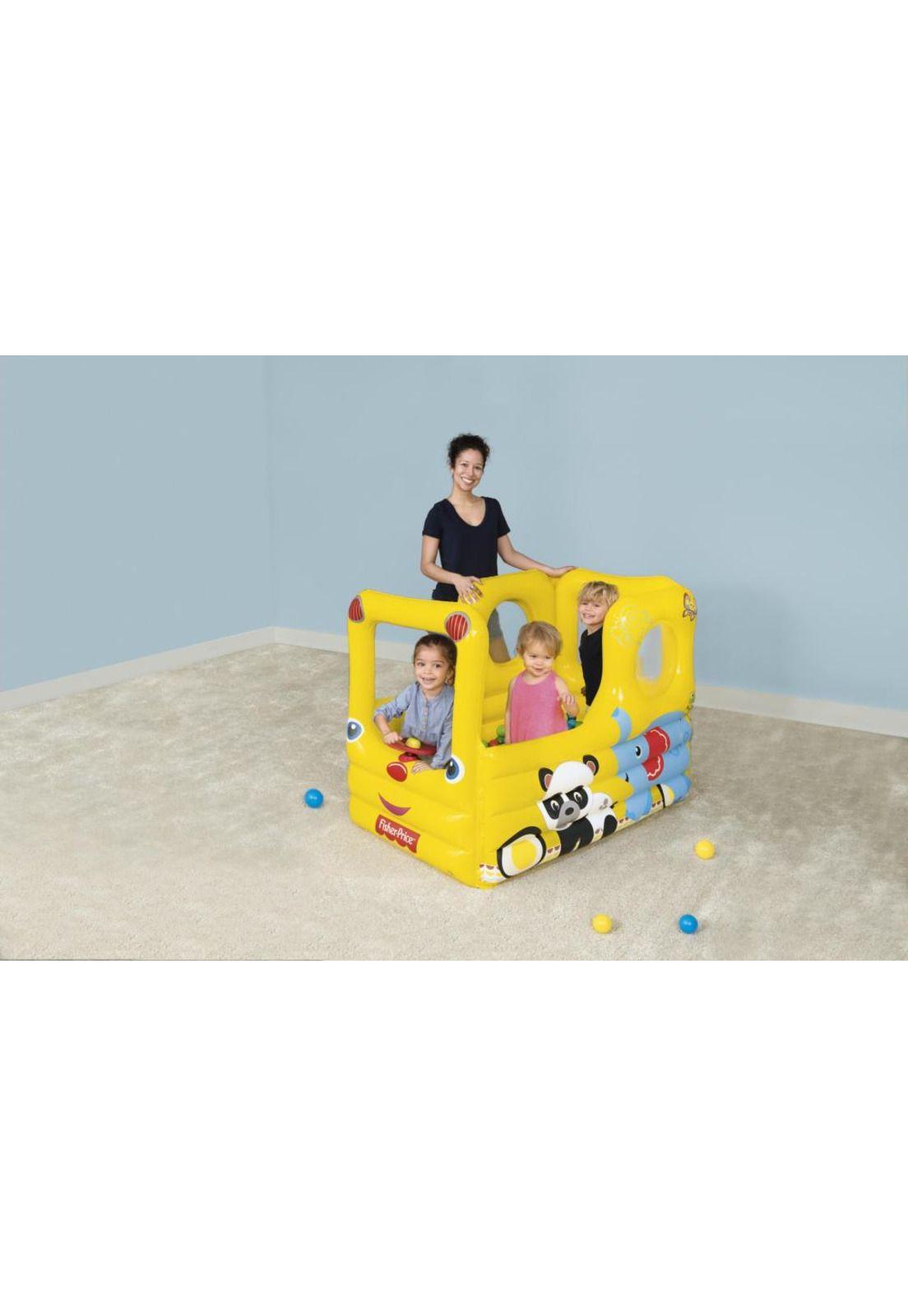PISCINA DE PELOTAS INFLABLE FISHER PRICE BUS ESCOLAR-6