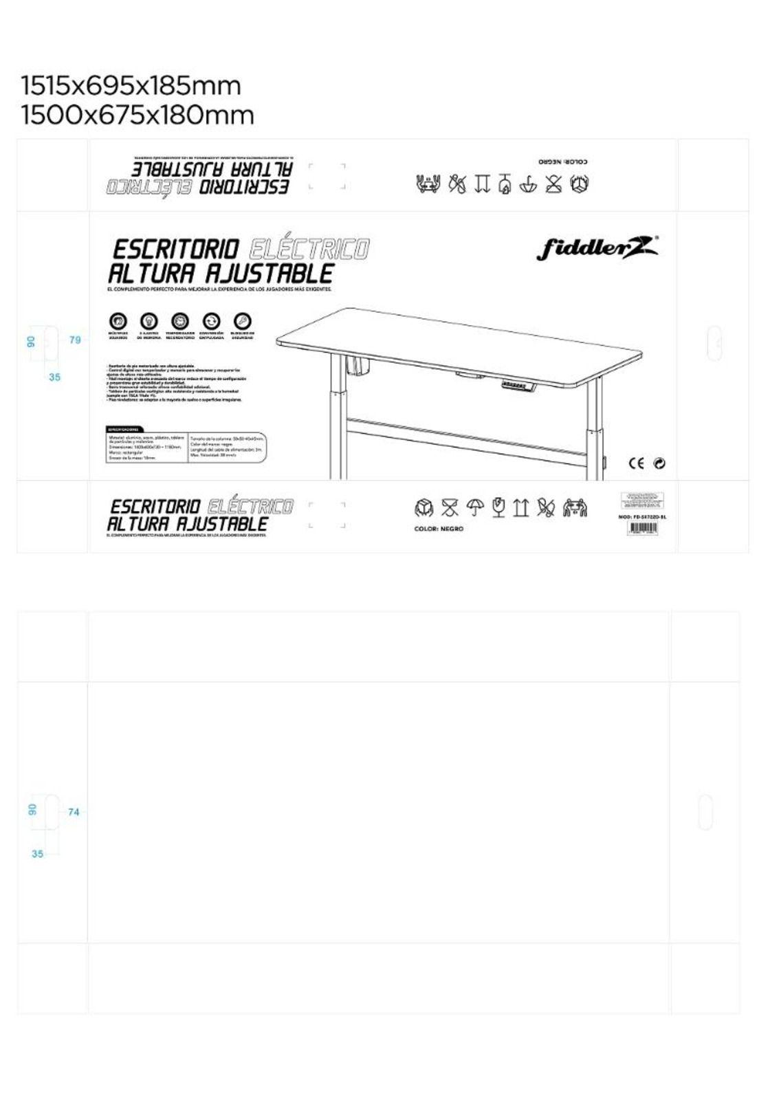 Escritorio Gamer Eléctrico Altura Ajustable Fiddler Z-2