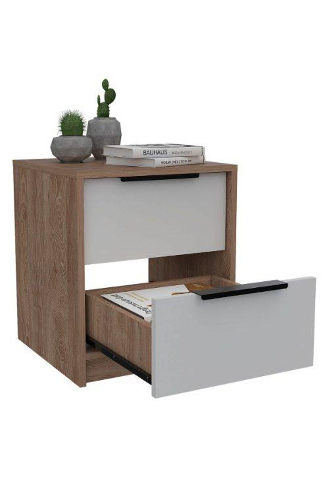 VELADOR KAIA / 2 CAJONES - MIEL / BLANCO-1