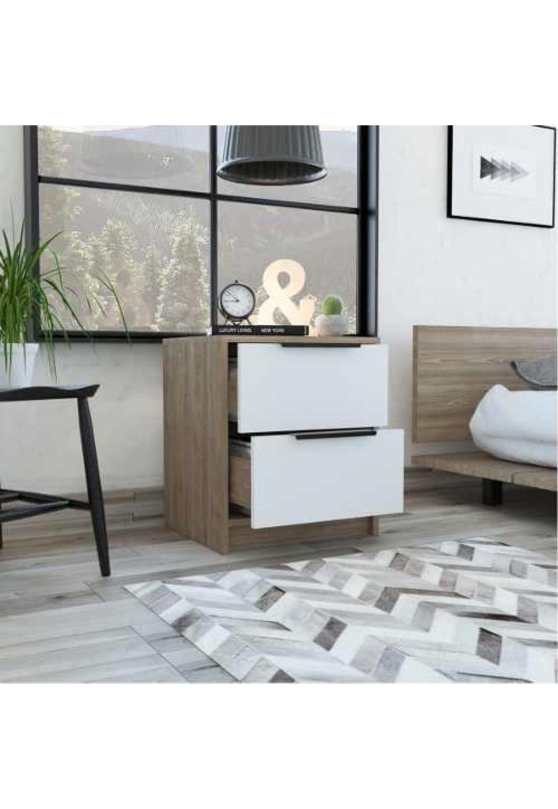 VELADOR KAIA / 2 CAJONES - MIEL / BLANCO-4