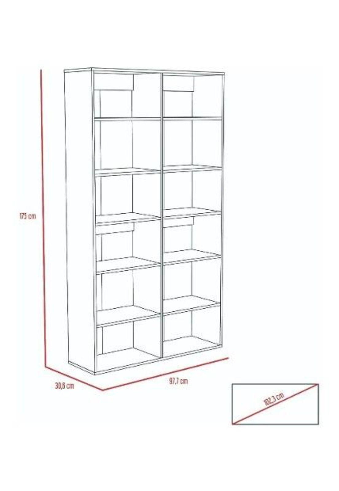 Biblioteca Office Habano 175x98x31cm. Tuhome-4