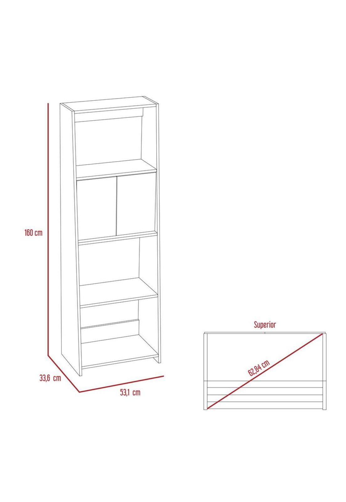 ESCRITORIO + GABINETE + BIBLIOTECA 160 + WALL 2A NOTE - BLANCO HG / MIEL-5